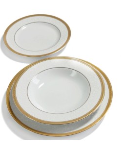 Fade Servizio di piatti 41 pezzi in porcellana e filo oro Versailles