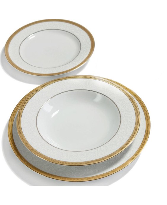 Fade Servizio di piatti 41 pezzi in porcellana e filo oro Versailles