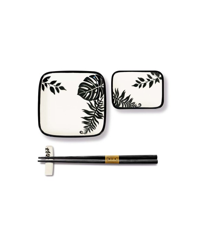 Set sushi per 2 persone con piattini e bacchette base blu WD LifeStyle