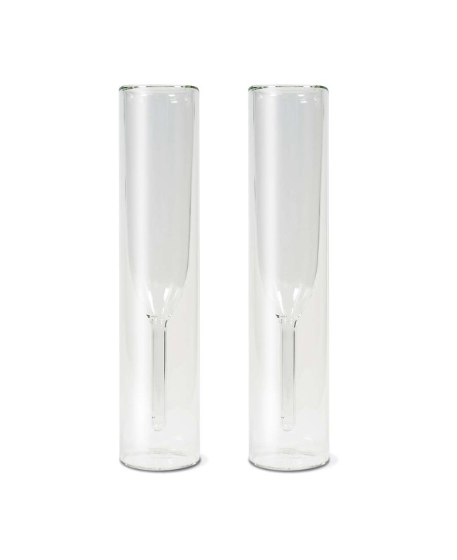 Set 2 Calici flute a doppia parete in vetro WD LifeStyle