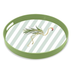 Vassoio tondo 33 cm con decoro fenicottero WD LifeStyle