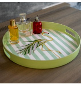 Vassoio tondo 33 cm con decoro fenicottero WD LifeStyle