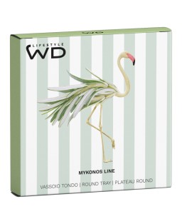 Vassoio tondo 33 cm con decoro fenicottero WD LifeStyle