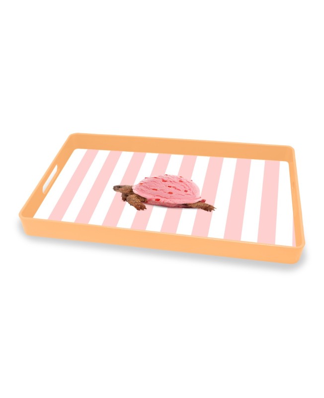 Vassoio rettangolare 40x24 cm con decoro tartaruga WD LifeStyle