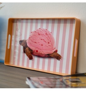 Vassoio rettangolare 40x24 cm con decoro tartaruga WD LifeStyle