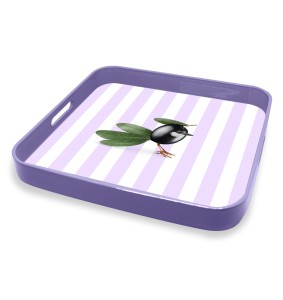 Vassoio quadrato 34x34 cm con decoro uccellino WD LifeStyle