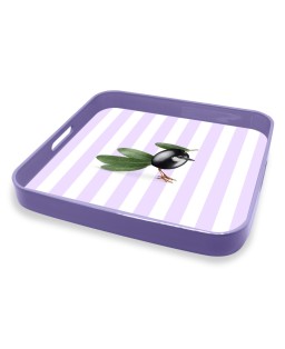 Vassoio quadrato 34x34 cm con decoro uccellino WD LifeStyle