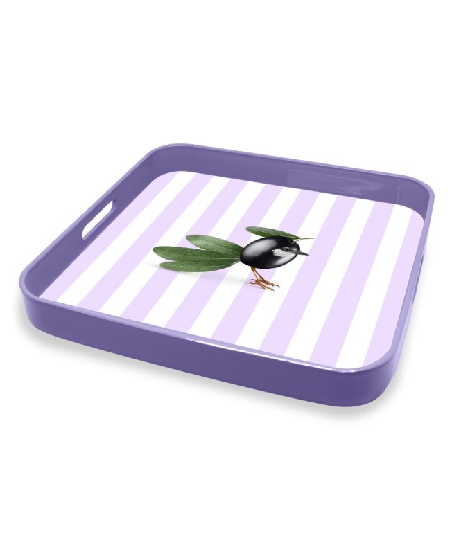 Vassoio quadrato 34x34 cm con decoro uccellino WD LifeStyle