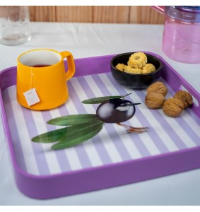 Vassoio quadrato 34x34 cm con decoro uccellino WD LifeStyle