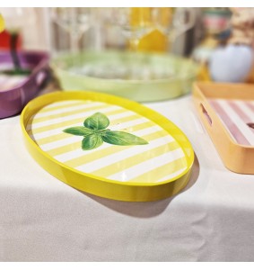 Vassoio o svuotatasche ovale 28x17 cm con decoro farfalla WD LifeStyle