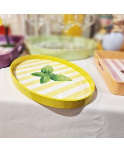 Vassoio o svuotatasche ovale 28x17 cm con decoro farfalla WD LifeStyle