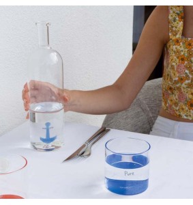 WD Lifestyle bottiglia in vetro con decoro in vetro colorato Ancora