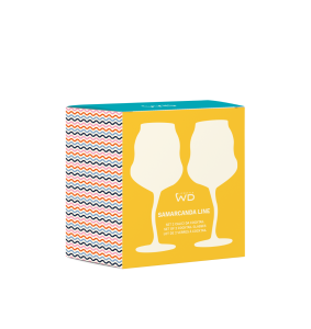 Set 2 calici da cocktail in vetro azzurro e arancio WD LifeStyle