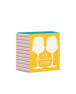 Set 2 calici da cocktail in vetro azzurro e arancio WD LifeStyle