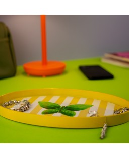 Vassoio o svuotatasche ovale 28x17 cm con decoro farfalla WD LifeStyle