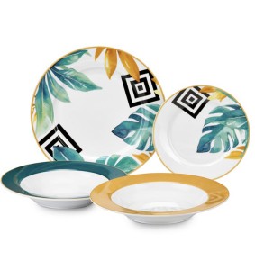 Fade servizio di piatti 18 pezzi in porcellana Palm