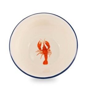 WD Lifestyle insalatiera in latta smaltata crema stile retrò Aragosta