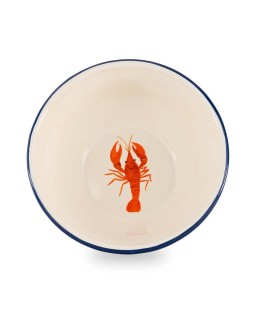 WD Lifestyle insalatiera in latta smaltata crema stile retrò Aragosta