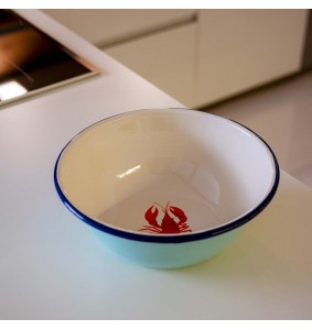 WD Lifestyle insalatiera in latta smaltata crema stile retrò Aragosta