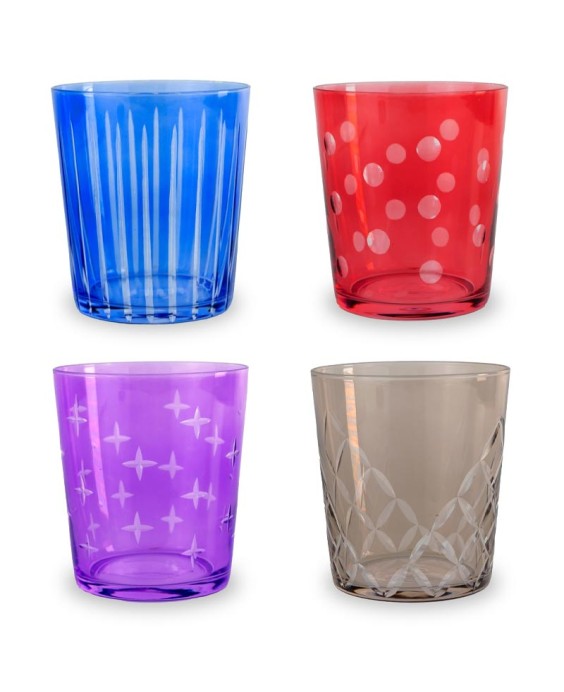 Set 4 bicchieri colorati in vetro WD Lifestyle WD819A