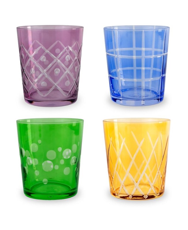 Set 4 bicchieri colorati in vetro WD Lifestyle WD819B