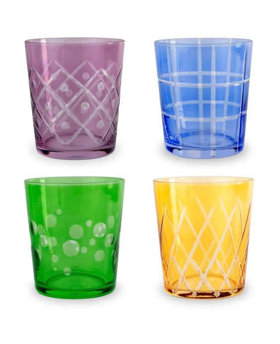 Set 4 bicchieri colorati in vetro WD Lifestyle WD819B
