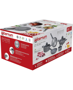 Batteria di Pentole 8 pezzi Antiaderenti ad Induzione Madame Petravera 3.0