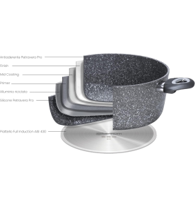 Batteria di Pentole 8 pezzi Antiaderenti ad Induzione Madame Petravera 3.0