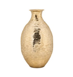 Fade vaso 17x28 cm in metallo dorato Keren