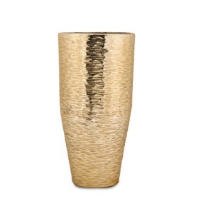Fade vaso 20x39 cm in metallo dorato Keren