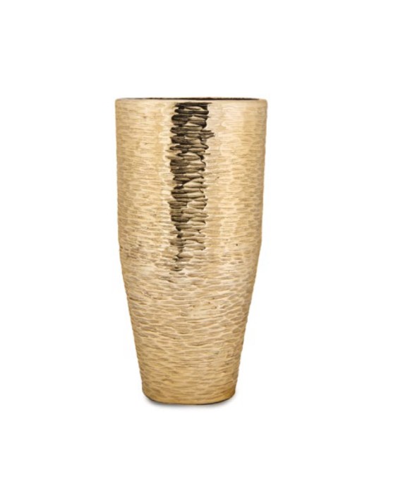 Fade vaso 20x39 cm in metallo dorato Keren
