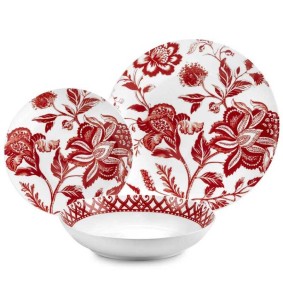 Fade servizio di piatti 18 pezzi in porcellana Armonia Rosso