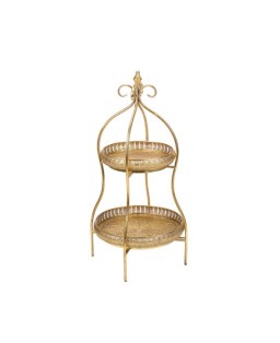 Fade alzata 2 piani 40x82cm in metallo oro chiaro Raissa