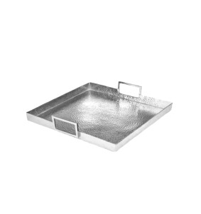 Fade vassoio quadrato centrotavola argentato 41 cm Shine