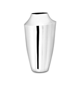 Fade vaso in metallo smaltato argento 36 cm Shine