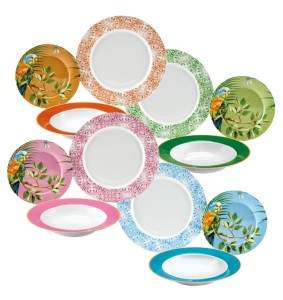 Fade servizio di piatti 12 pz colori assortiti Parrot