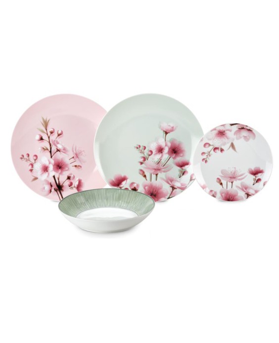 Fade servizio di piatti da 18 pz in porcellana Spring