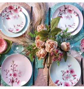 Fade servizio di piatti da 18 pz in porcellana Spring