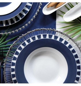 Fade servizio di piatti da 18 pz in porcellana Geometric Blu