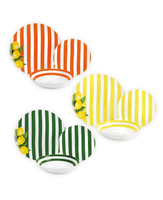 Fade servizio di piatti da 18 pz in ceramica Lemon