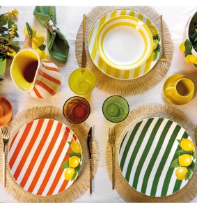 Fade servizio di piatti da 18 pz in ceramica Lemon